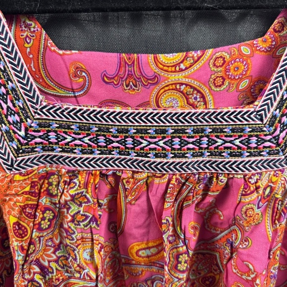 One World Square Neck Medallion Printed Top Size L - Picture 3 of 8